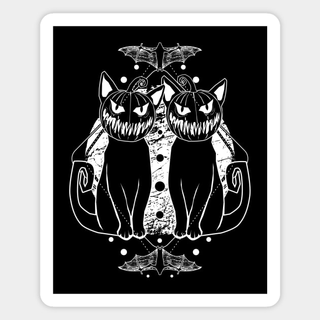 PUMPKATZ: Halloween pumpkin head cats! Magnet by Von Kowen